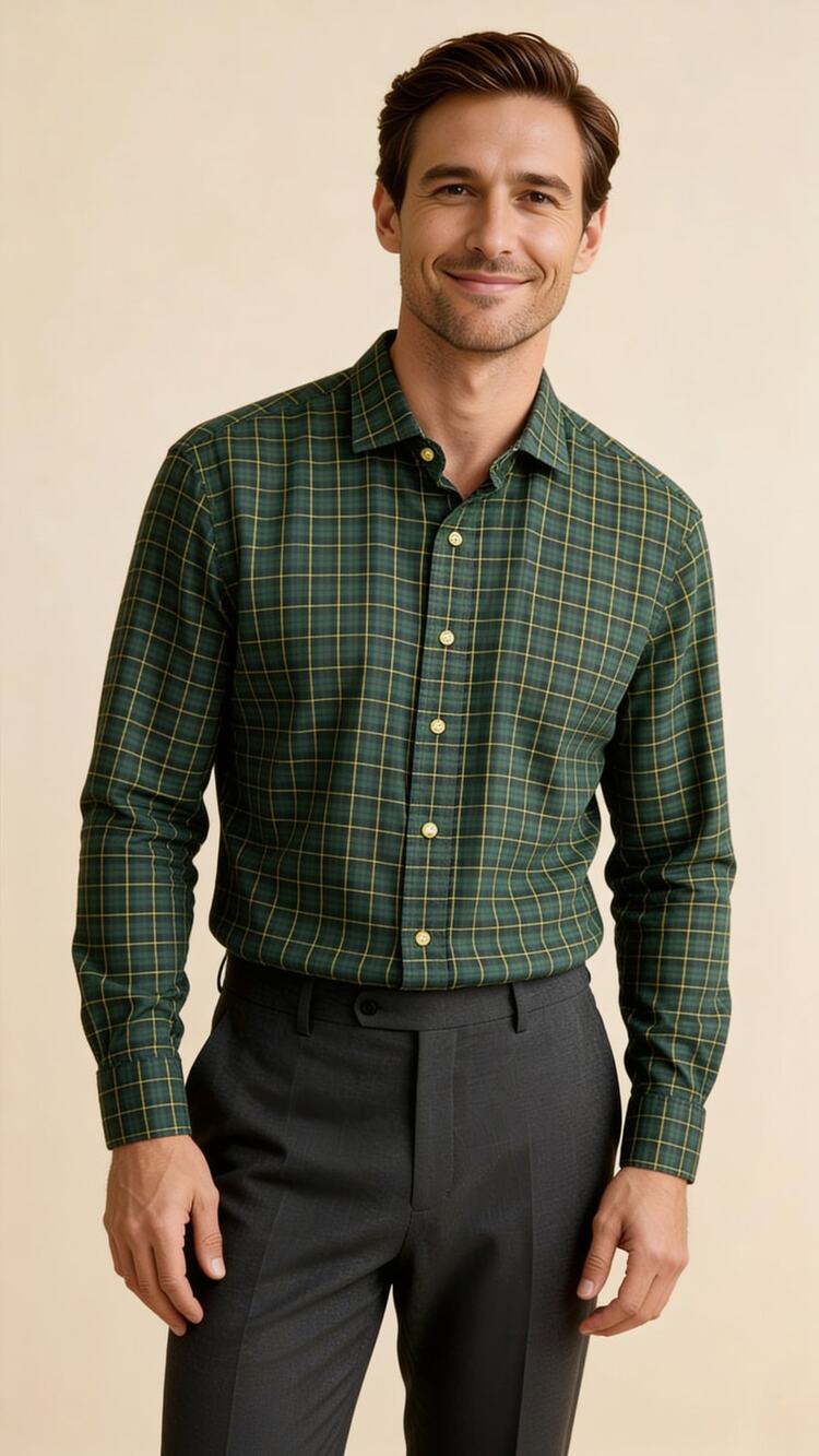 Polo Ralph Lauren Classic Fit XL Green Plaid Button Front Shirt Cotton